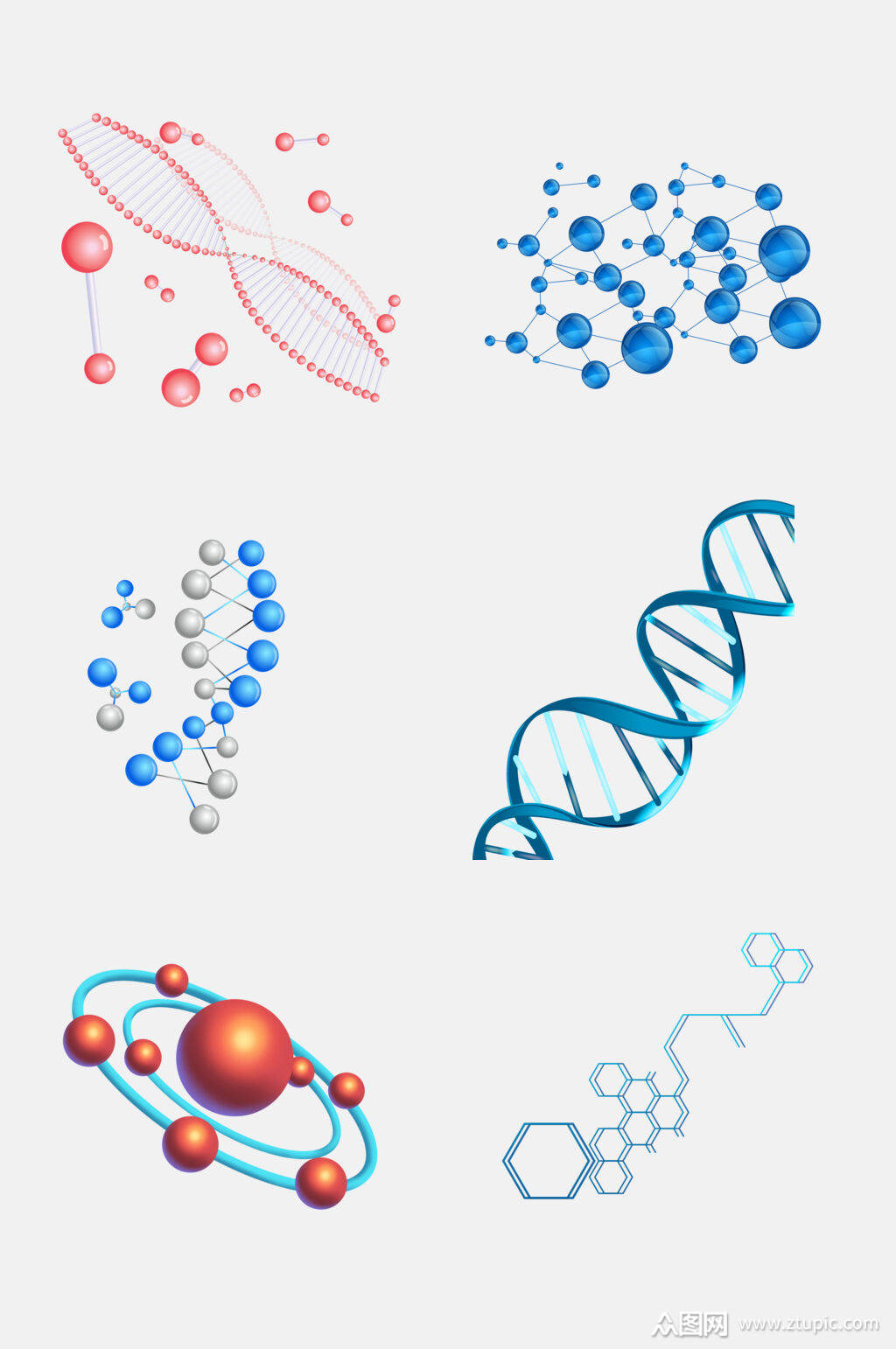 生物基因医疗化学分子免抠设计素材