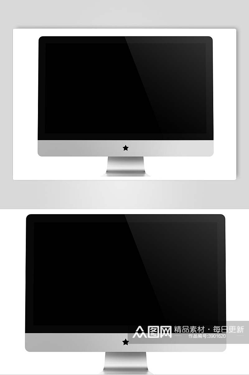 大气白色边框台式电脑显示器样机素材