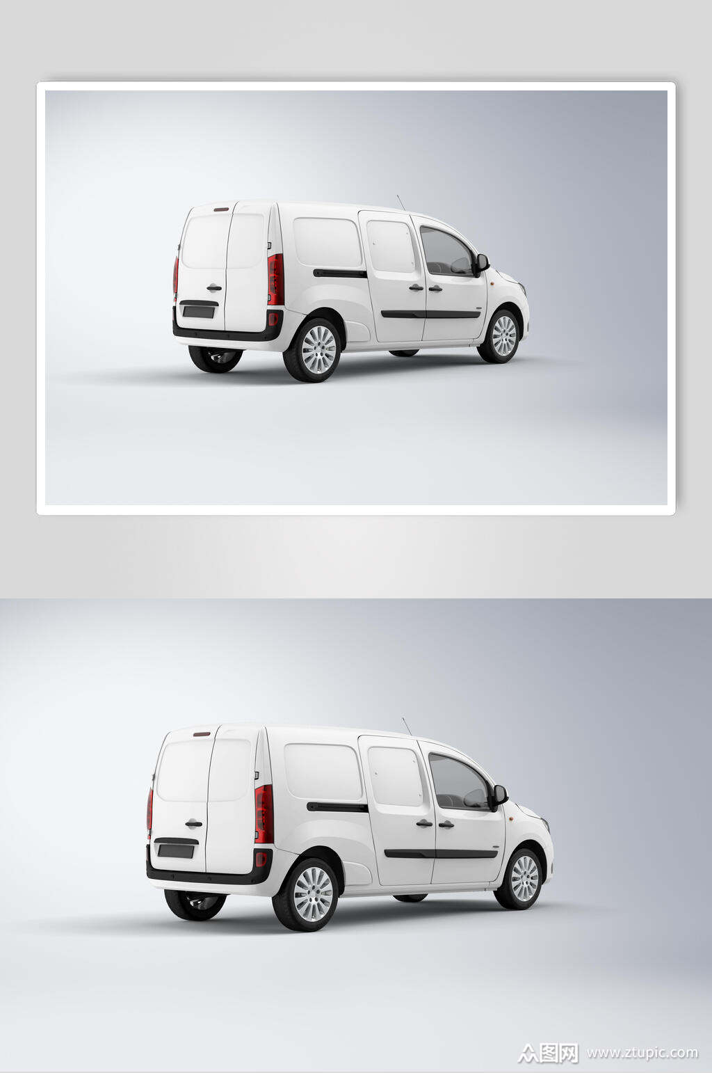 白色小型客车样机素材