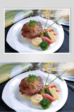 牛扒主菜系列新西兰肉眼扒食物高清图片