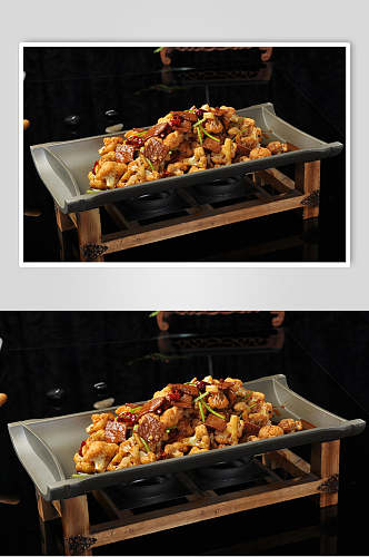 香辣美味干锅菜花食品高清图片