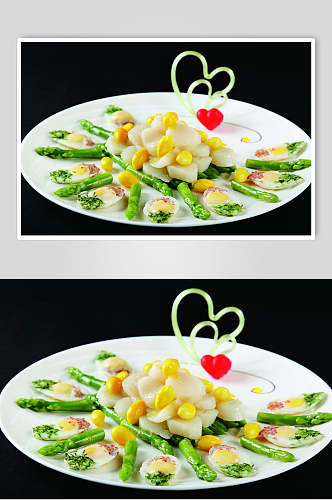 翡翠白玉带子食物摄影图片