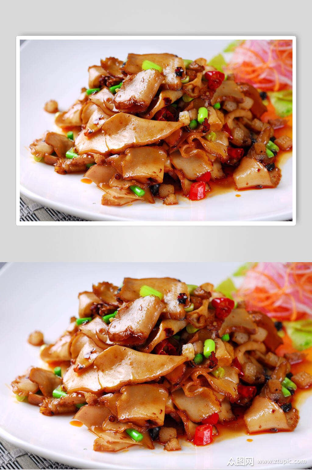 香辣回锅白灵菇食物图片