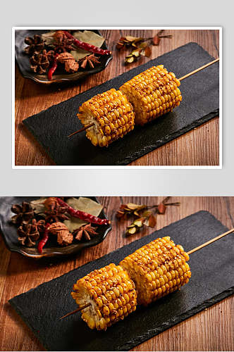 烤玉米食物高清图片