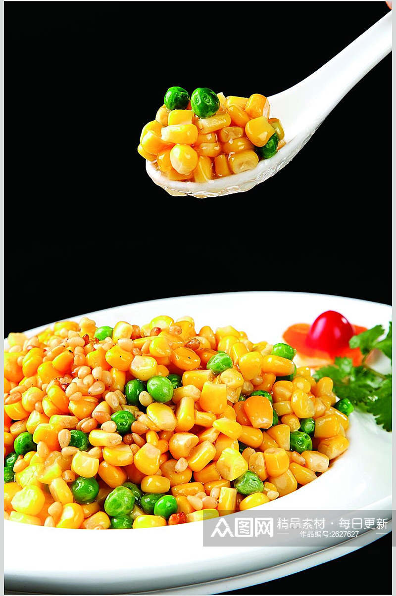 鲜香松仁玉米食物高清图片素材