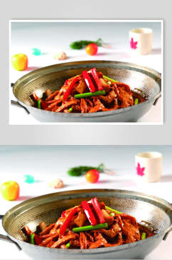 干锅面筋食物摄影图片