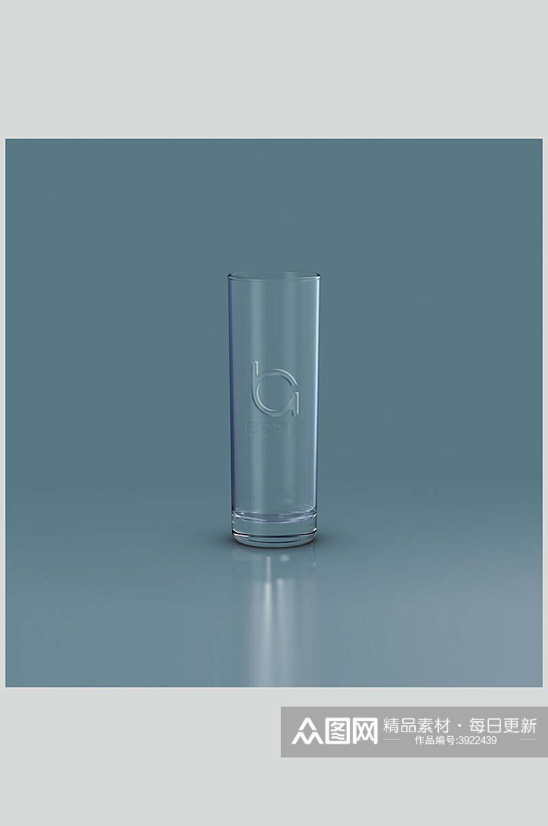 长方形玻璃玻璃杯样机素材