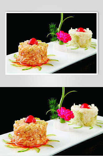 双色白菜墩食物摄影图片