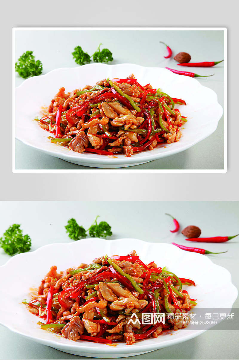 凤戏双椒食物摄影图片素材