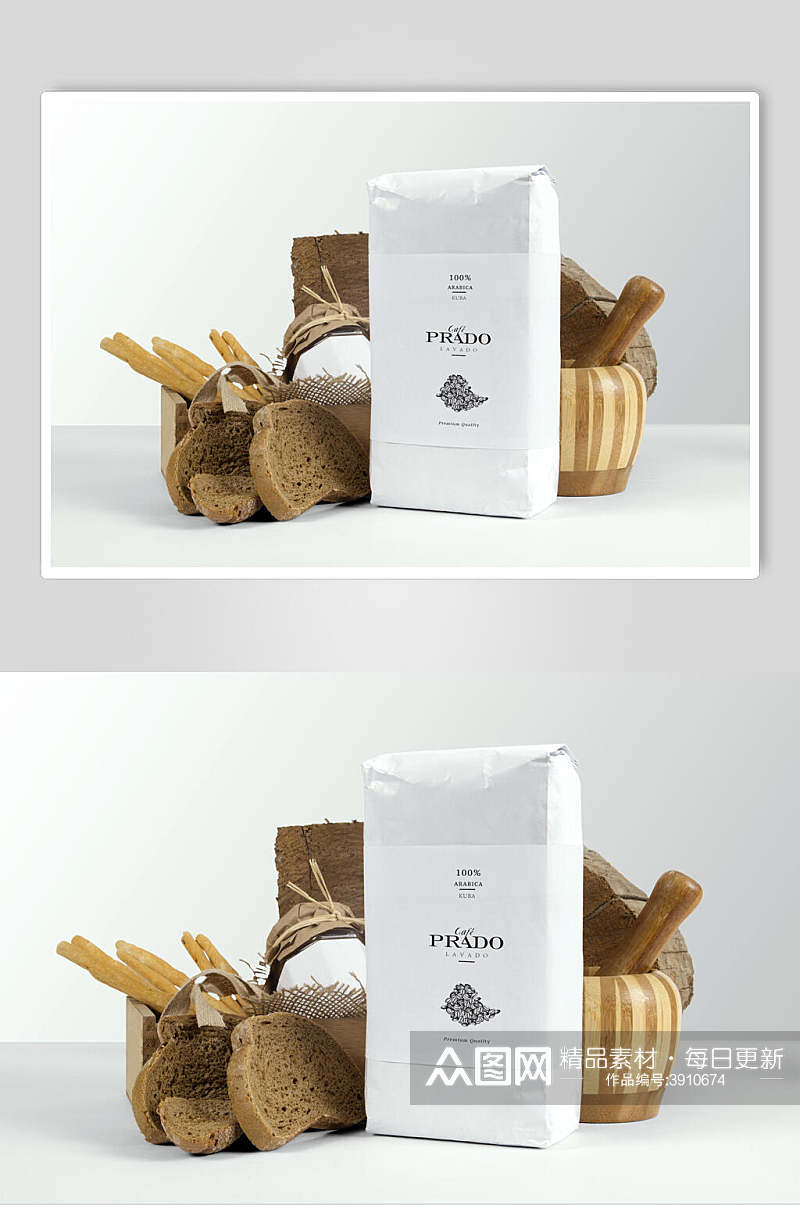 简约创意木模咖啡奶茶包装样机素材