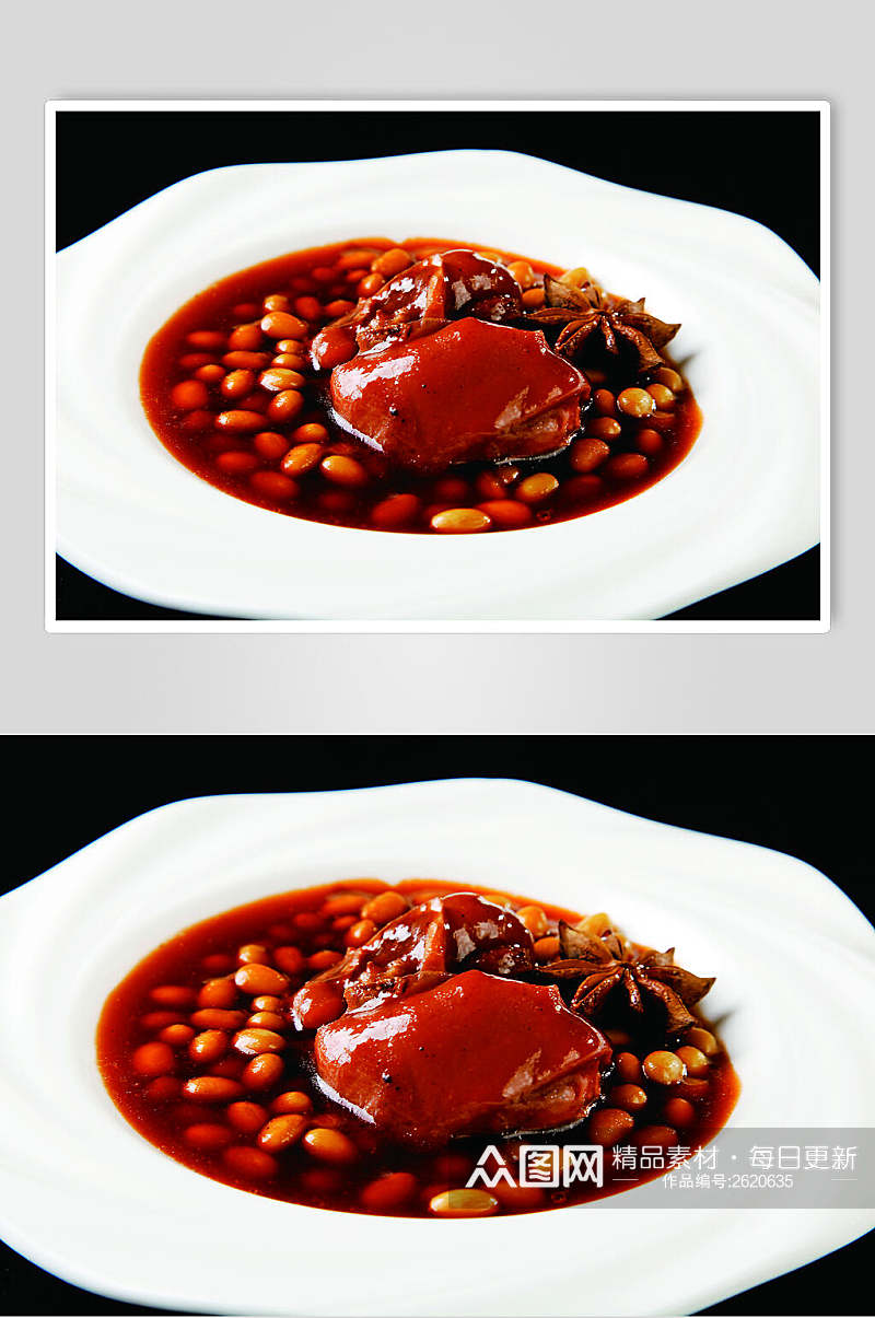 腊八豆煨猪蹄食物高清图片素材