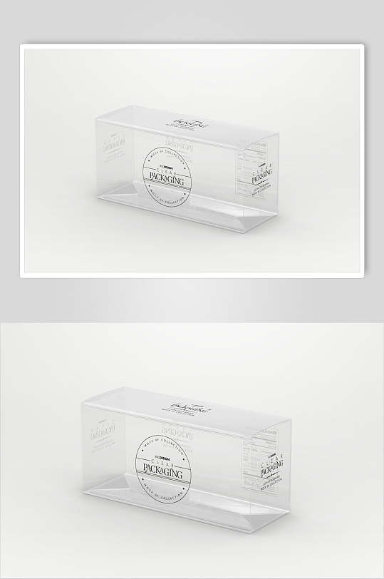 简约大气英文化妆品透明塑料盒样机