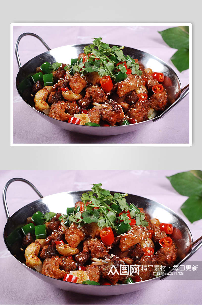 干锅香味鸡食品高清图片素材