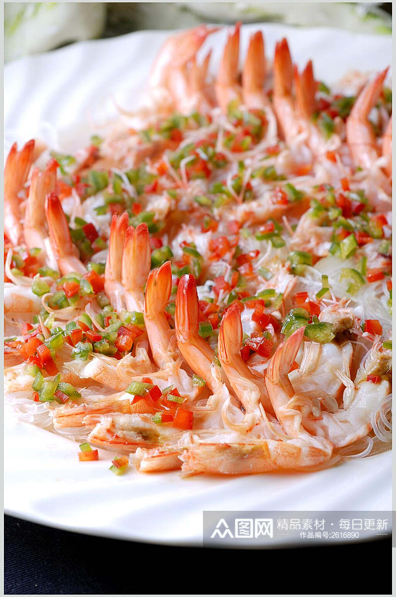 海鲜蒜茸开边虾餐饮摄影图片素材
