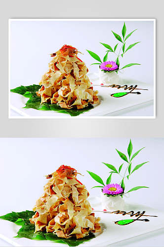 鱼香锅巴皮食物摄影图片
