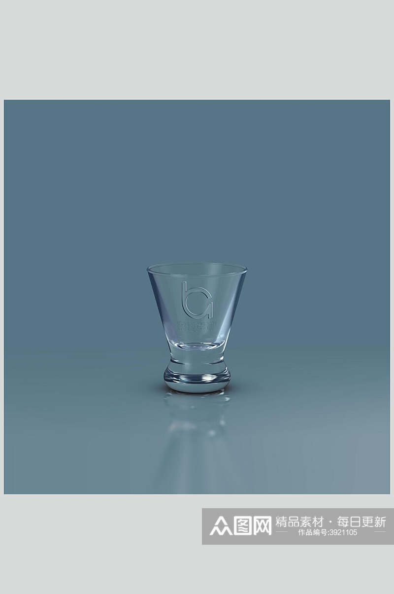 敞口杯玻璃杯样机设计素材