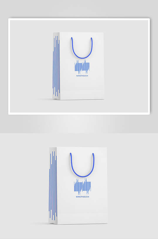 简约纸袋云办公品牌提案套装样机-众图网