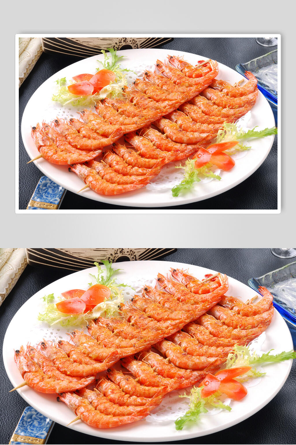 啤酒煎虾食物高清图片素材
