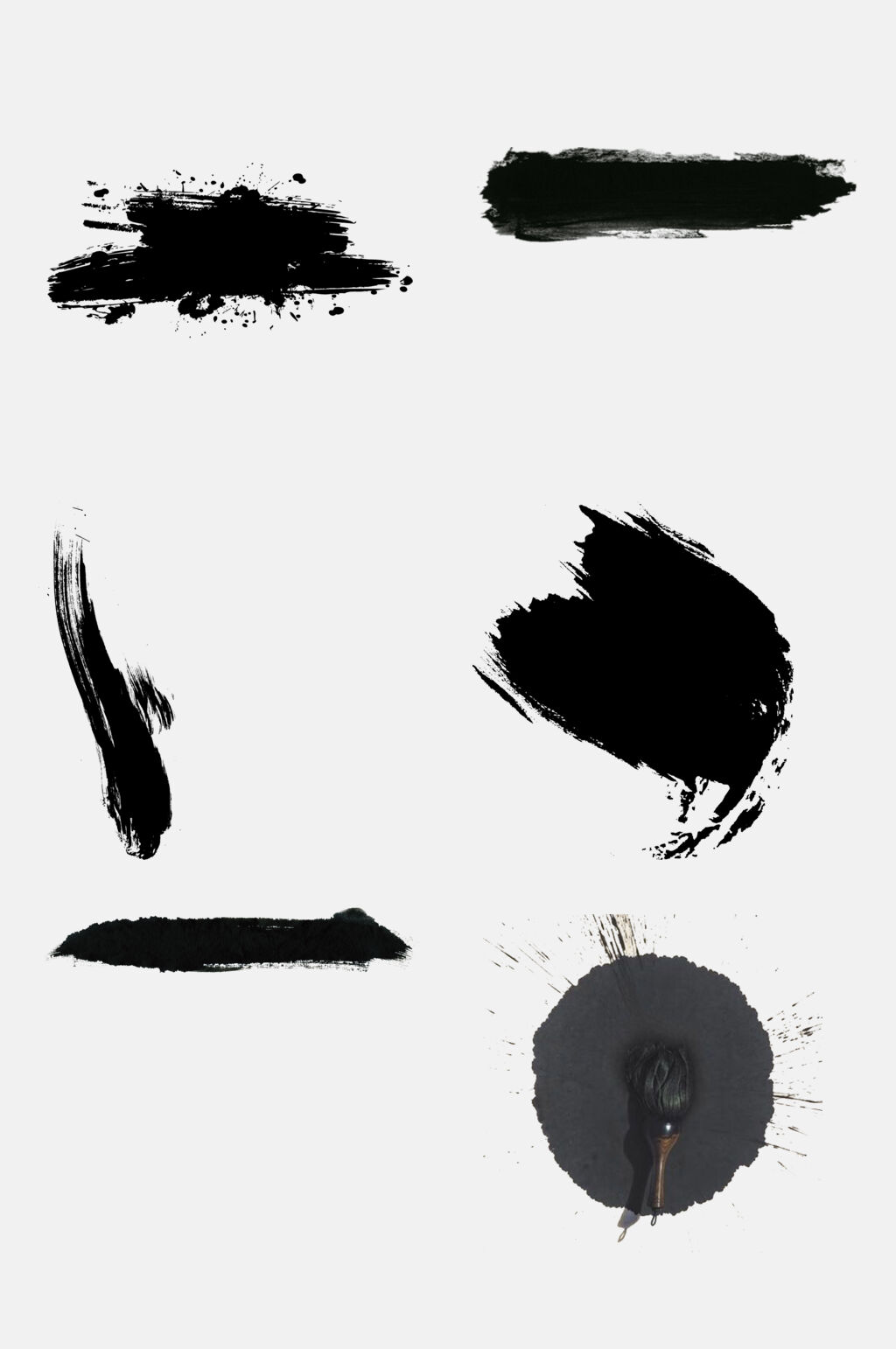 简约水墨毛笔墨迹墨点免抠素材