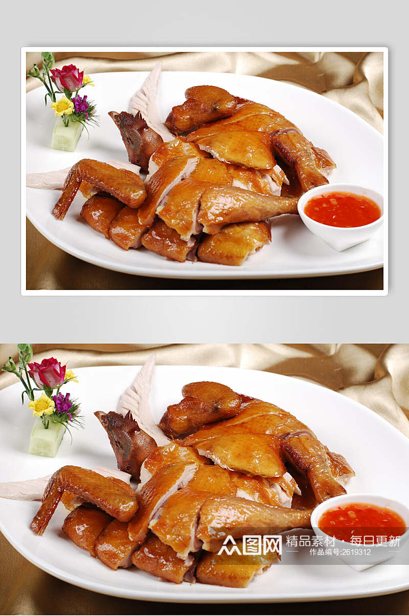 蒜香吊烧鸡食物摄影图片素材