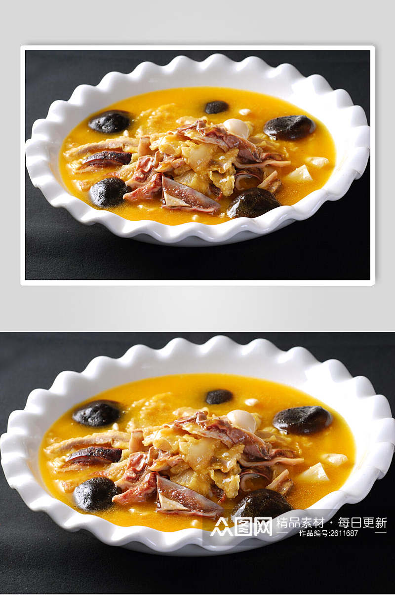 鸡汤鲜菌肚食品摄影图片素材