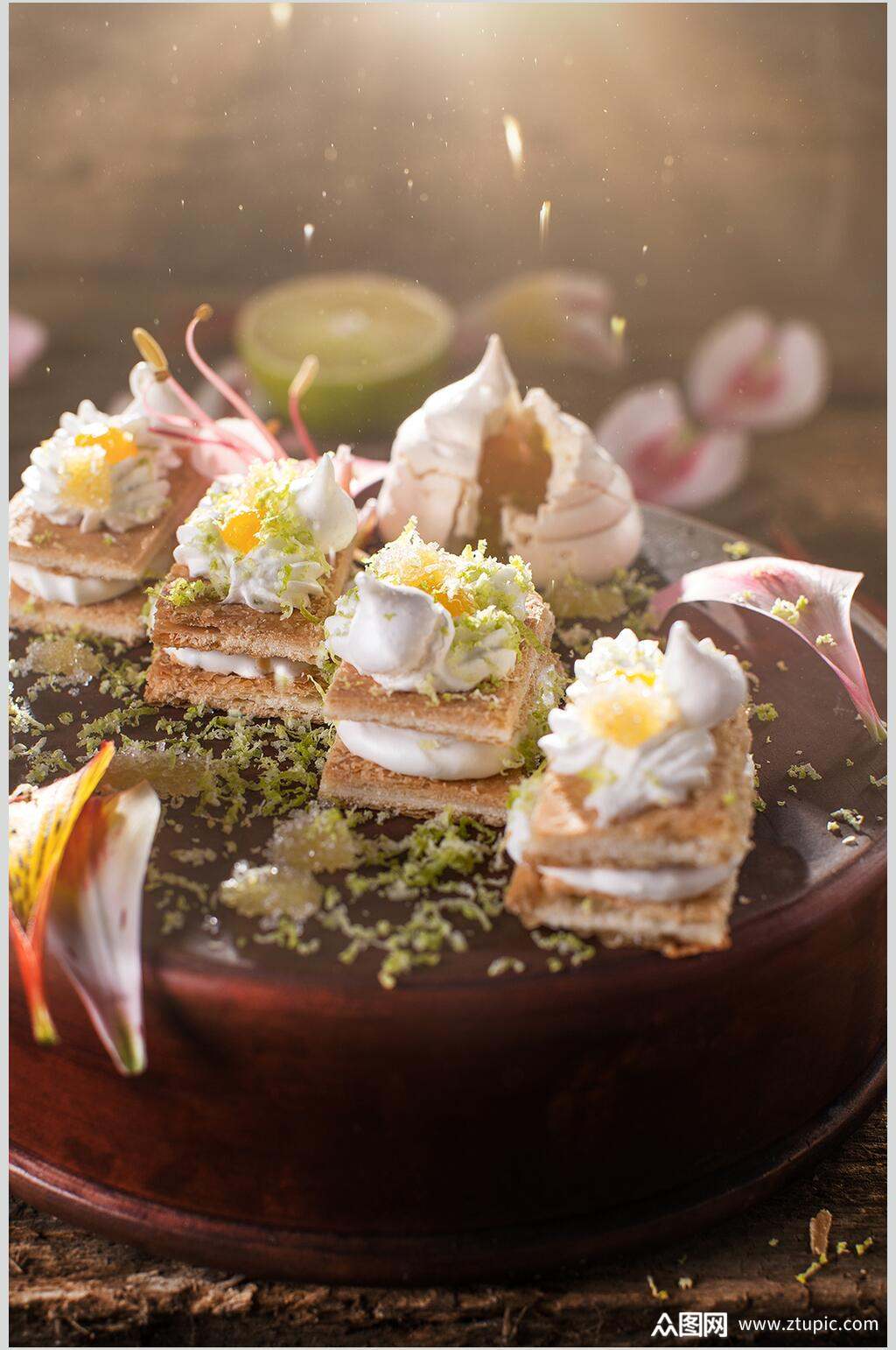 下午茶西式糕点摄影图素材