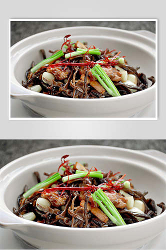 茶菇土鸡煲食品高清图片