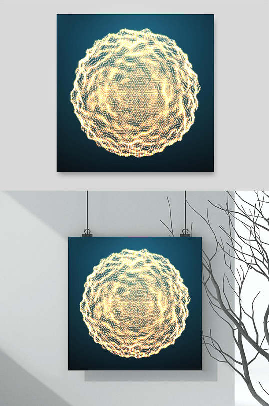 清新绿金创意高端科技粒子矢量背景