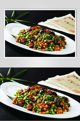 青椒鸡米参食物摄影图片