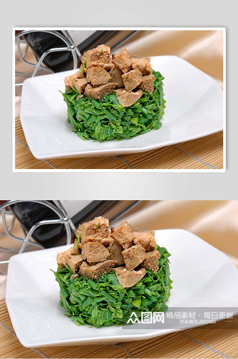 野菜鹅肝食品摄影图片素材