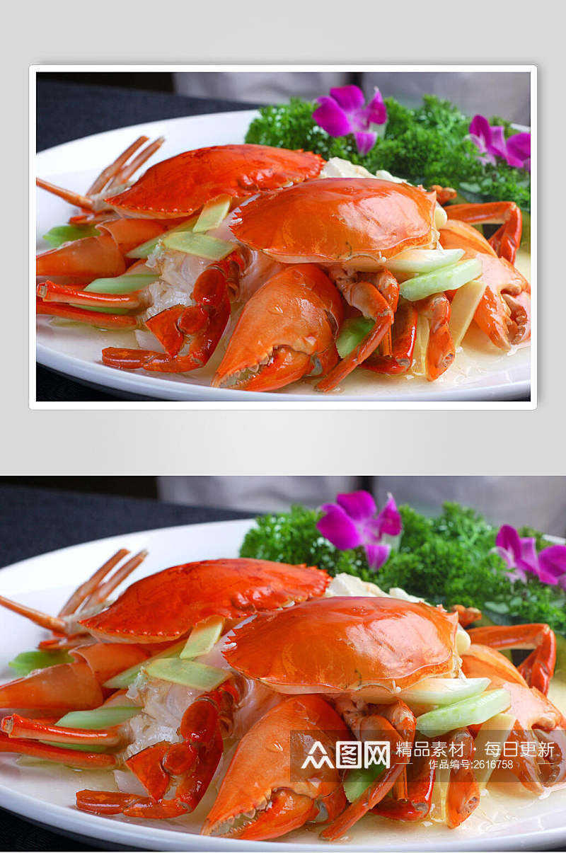 姜葱肉蟹餐饮摄影图片素材