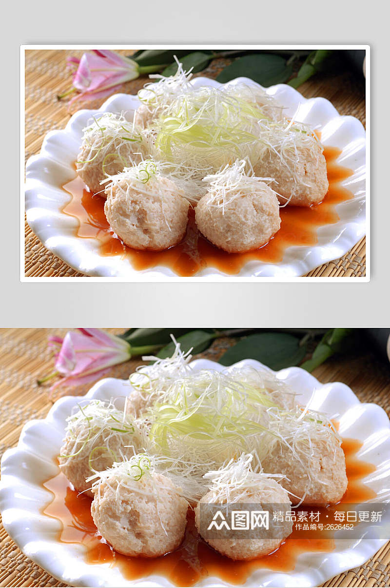 白灼萝卜丸子餐饮食物图片素材