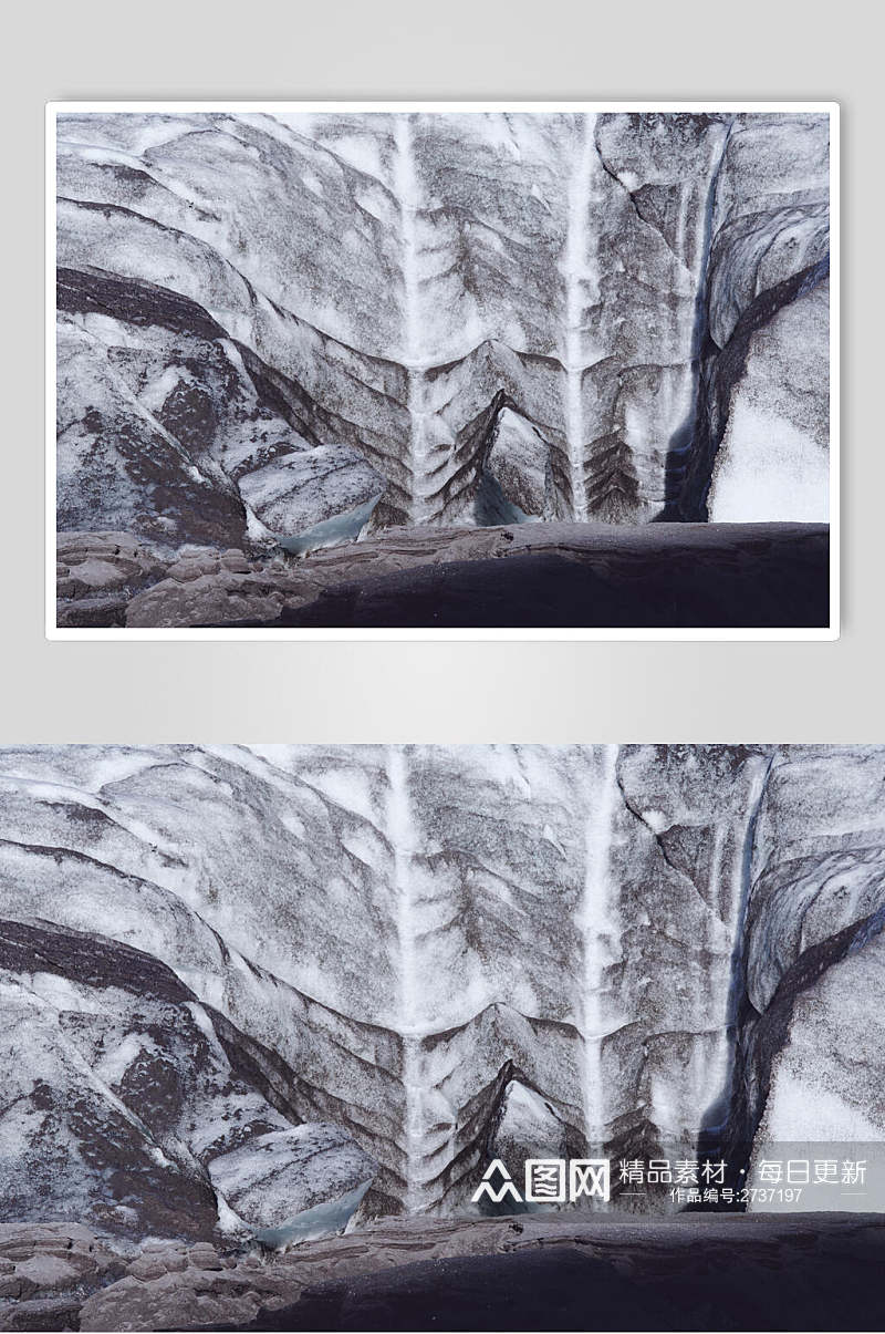 创意冰川瀑布海滩户外风景图片素材