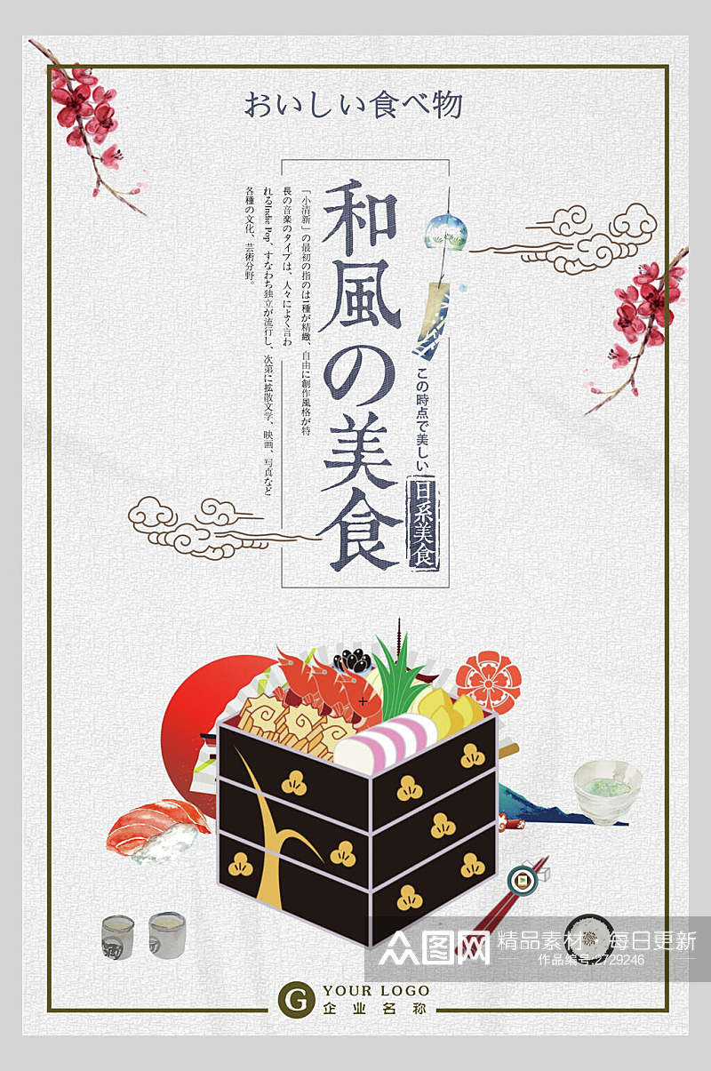 和风美食日系寿司海鲜海报素材