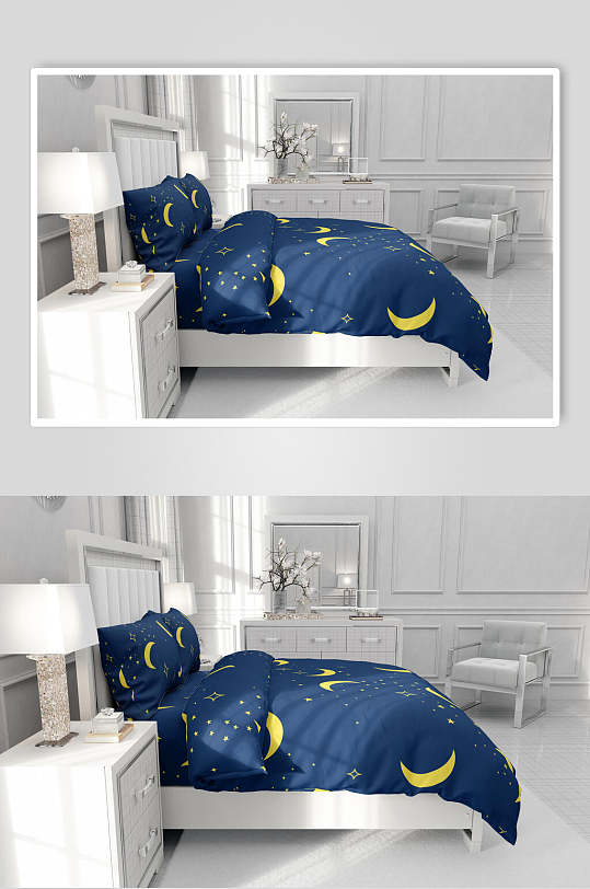 月亮床上用品床罩样机-众图网