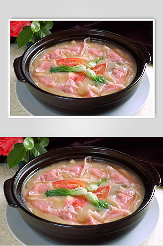 豆汤燕饺摄影图片
