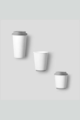 白色灰色咖啡杯纸杯文创杯子样机
