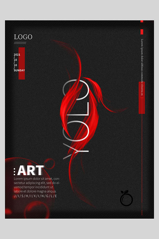 时尚黑红创意高端大气艺术展海报