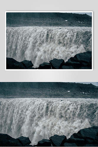 创意大气冰川瀑布海滩户外风景高清图片