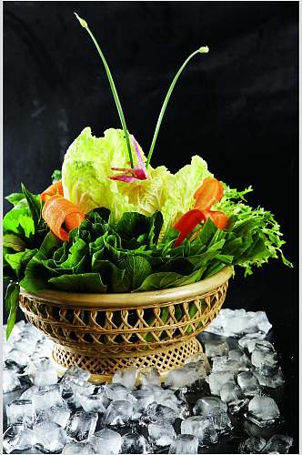 冰镇蔬菜拼盘食品摄影图片
