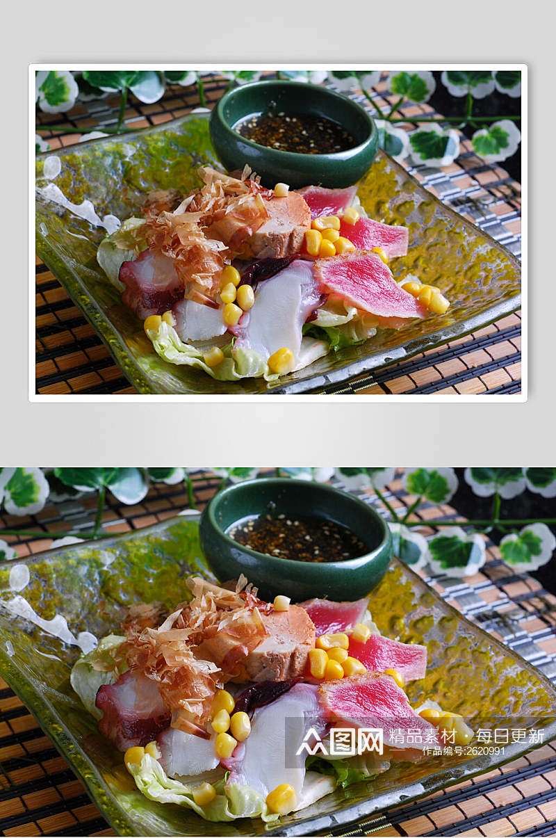 海鲜和风沙拉食物摄影图片素材