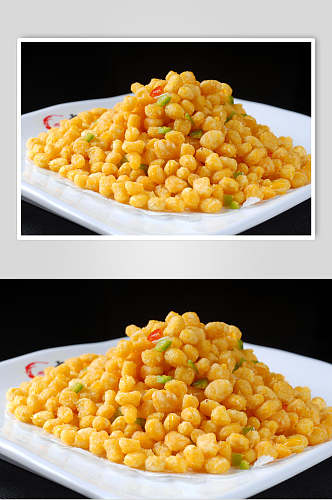 特色金沙玉米食物高清图片