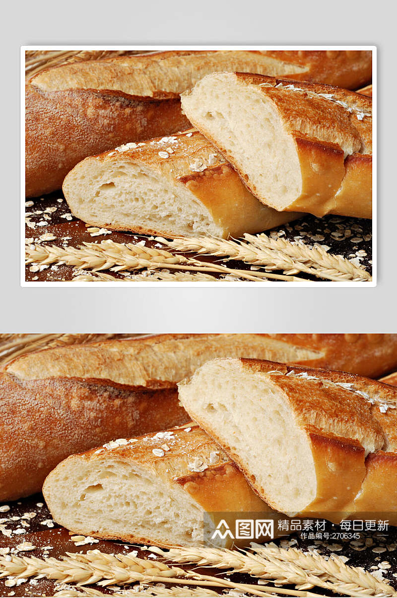 新鲜美味烤面包食物图片素材