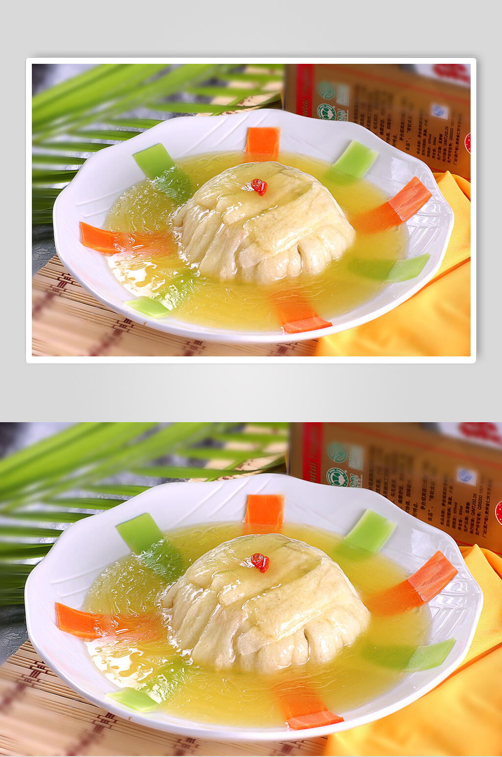 山珍鸡汁竹荪食品高清图片素材