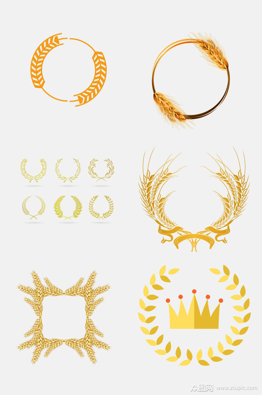 精美麦穗边框免抠素材