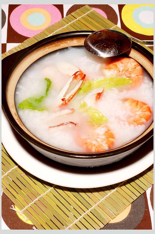 美味海鲜粥餐饮食品图片