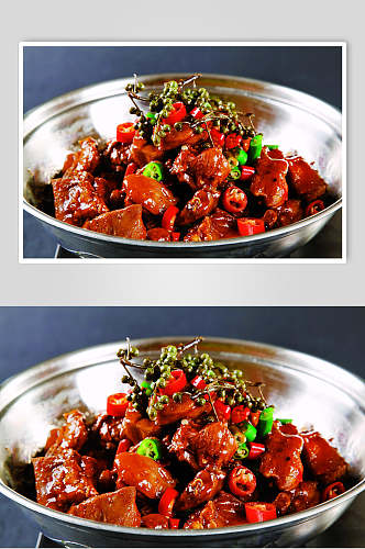 干锅味兔食物摄影图片