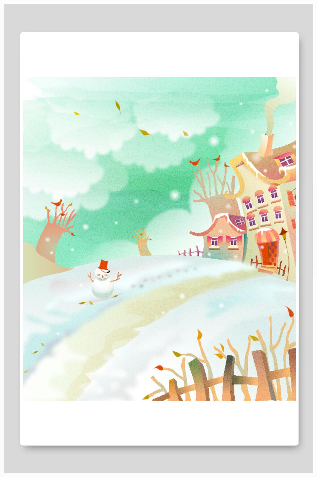 唯美童话卡通插画矢量背景海报素材