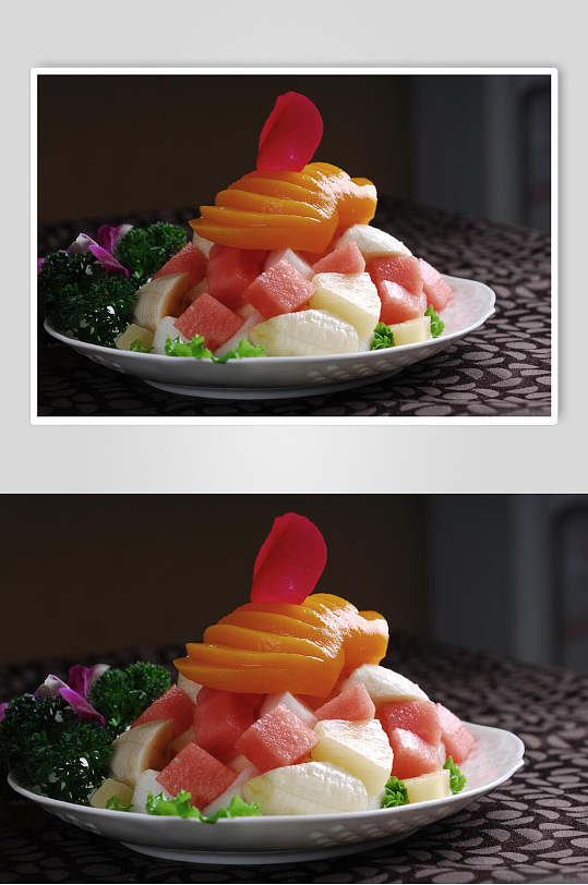 沙拉类水果沙拉摄影图片