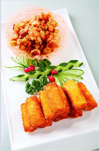 脆骨雪蛤海皇卷餐饮食品图片